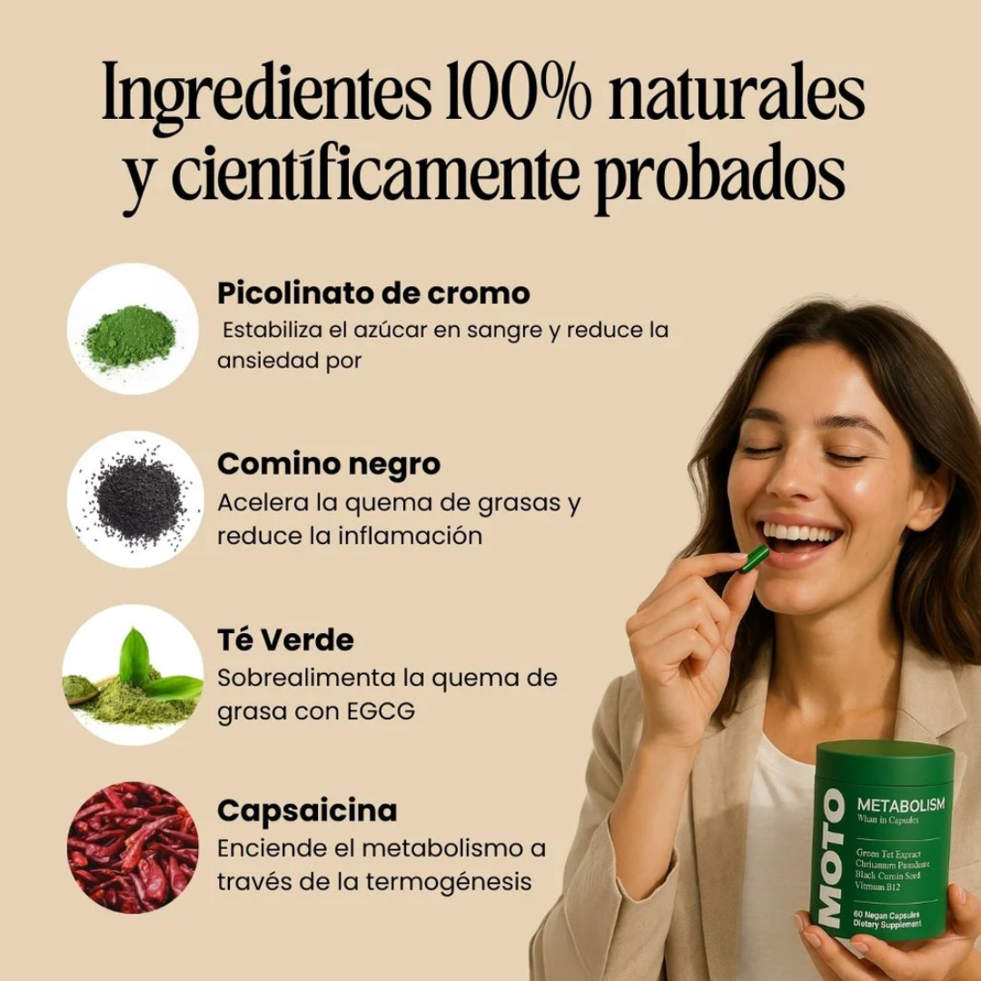 Moto - Cápsulas Aceleradoras del Metabolismo
