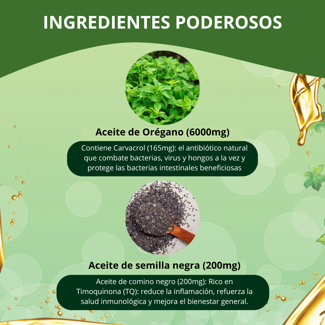 Aceite de Orégano con Semilla Negra- Inmunidad a tu cuerpo