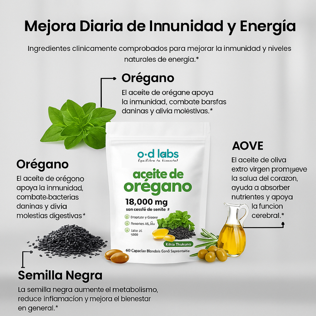 Aceite de Orégano con Semilla Negra ODLabs® Inmunidad a tu cuerpo