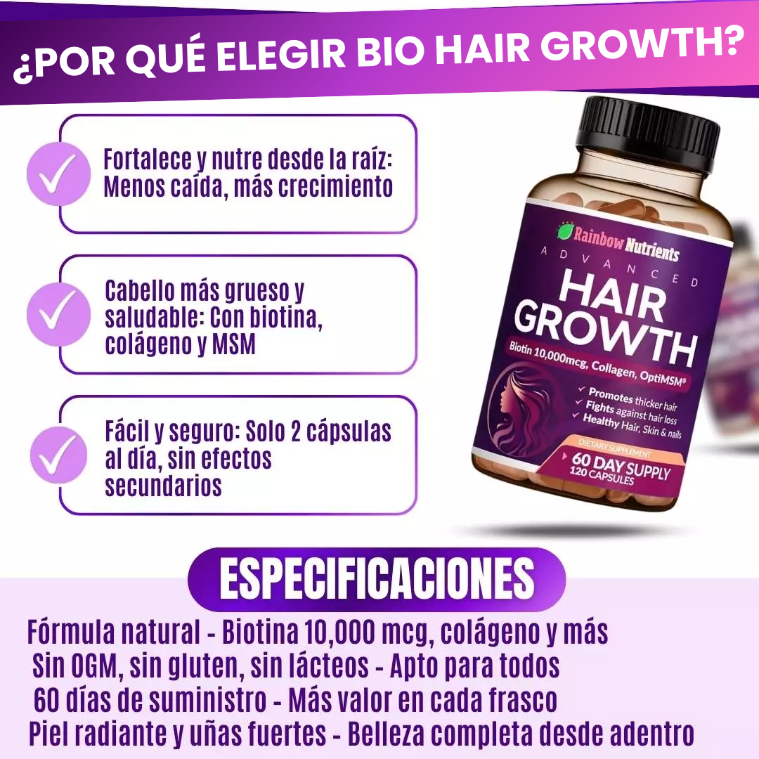 Bio HairGrowth® - Recupera y Fortalece el Cabello