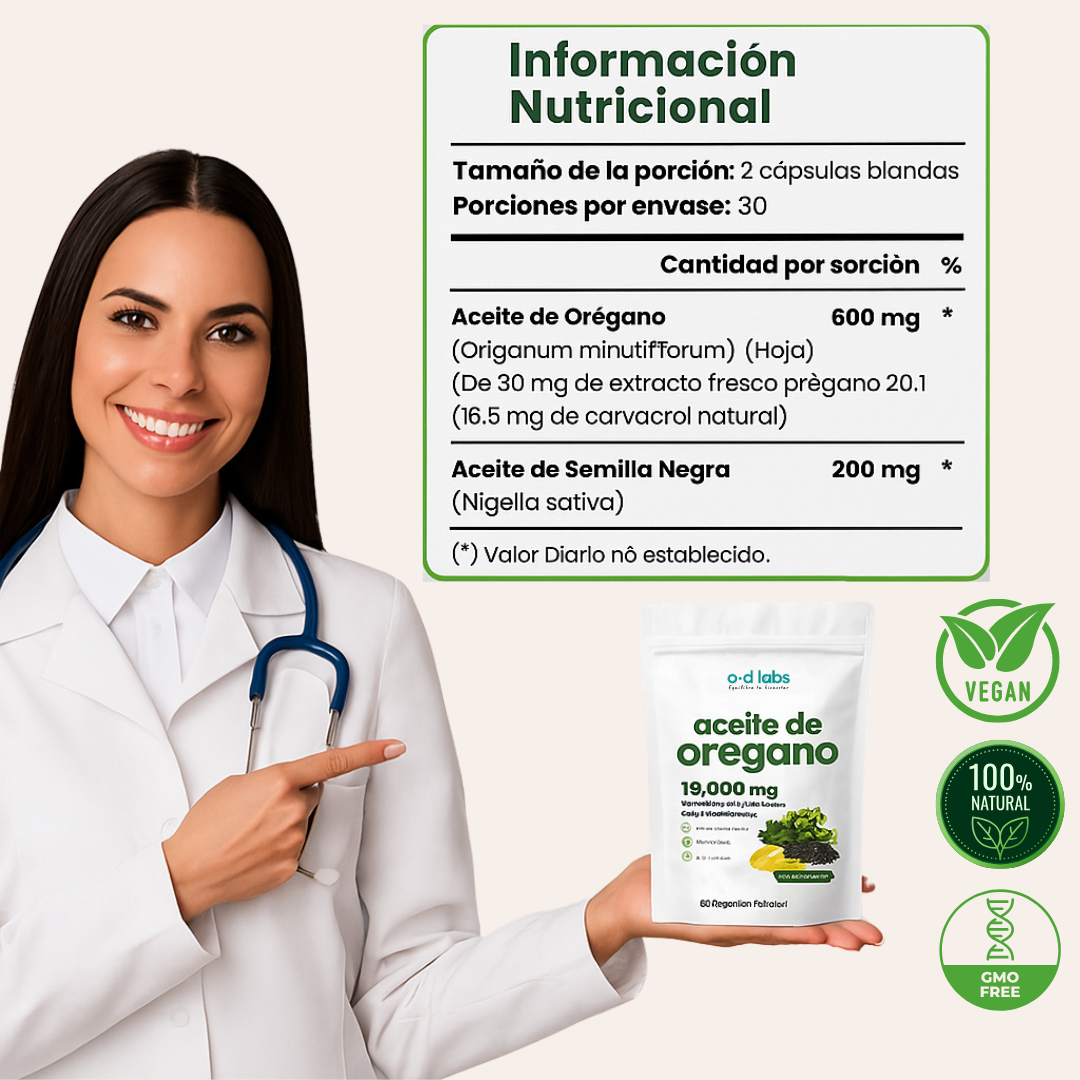 Aceite de Orégano con Semilla Negra ODLabs® Inmunidad a tu cuerpo