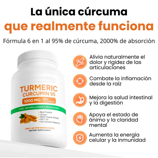 Cúrcuma Premium 95% Pureza – Apoyo Antiinflamatorio y Antioxidante