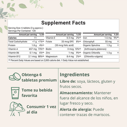 Espirulina Orgánica – Detox, Energía e Inmunidad