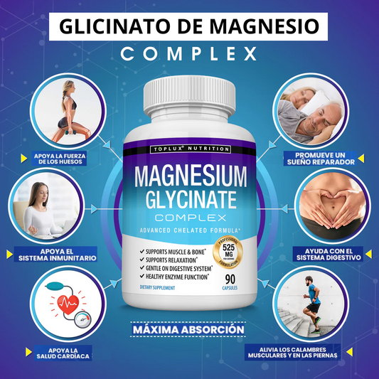 Glicinato de Magnesio COMPLEX - 90 cápsulas Alta Absorción