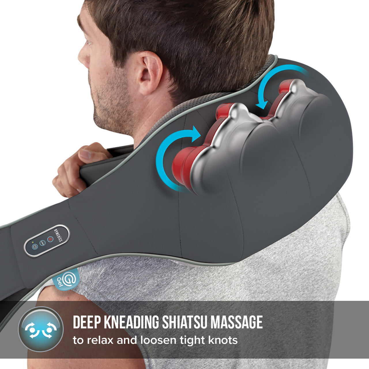 Shiatsu Masajeador de Gel para Cuello y Hombros + Calor